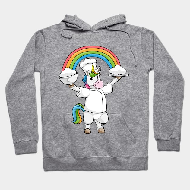 Unicorn as a cook with a serving plate Hoodie by Markus Schnabel